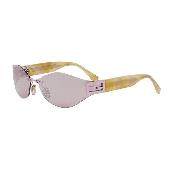 NEW FENDI FE40159U 74Z SUNGLASSES WOMEN OVAL PINK GOLD FENDI EYEWEAR - Picture 1 of 3